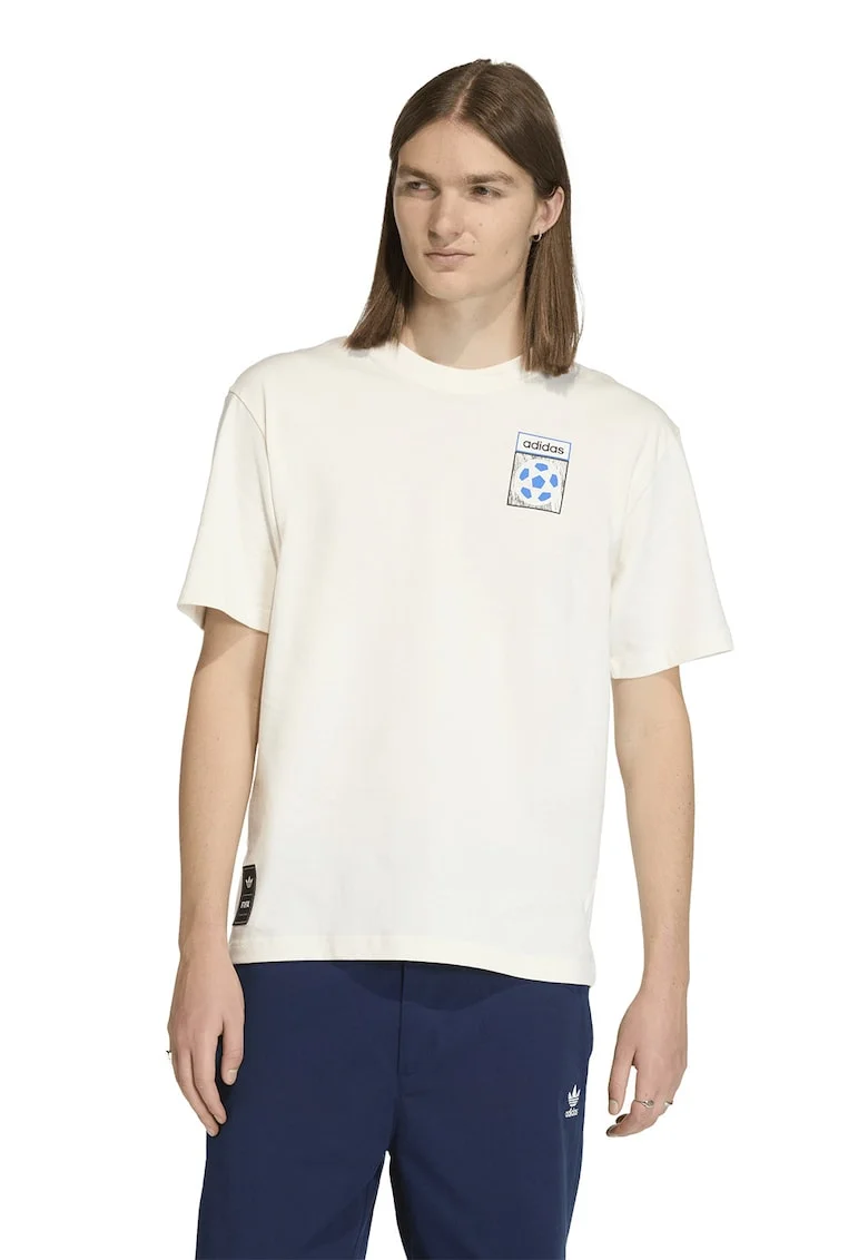 Tricou lejer cu imprimeu pe spate Archive, Rosu/Bej/Albastru