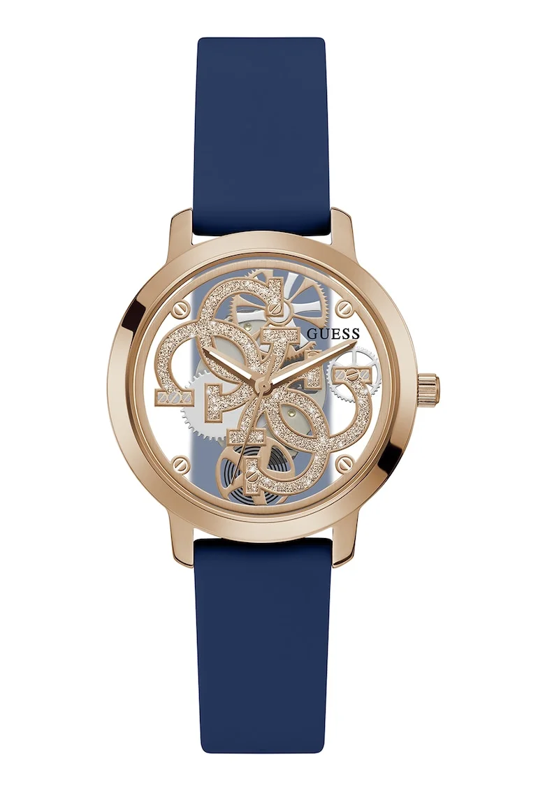 Ceas cu mecanism vizibil, Auriu rose/Bleumarin