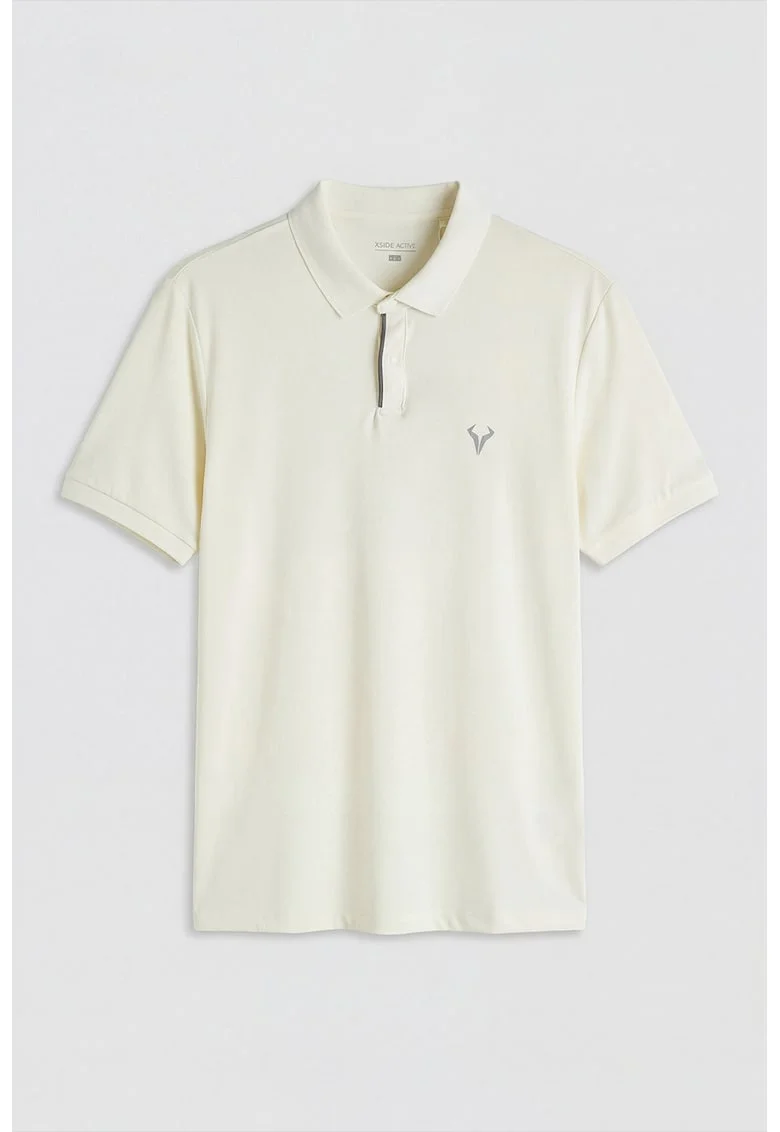 Tricou polo slim fit, Alb