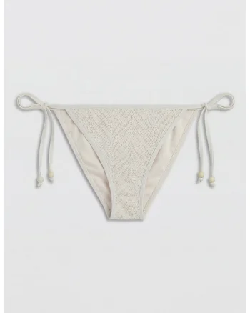 Costum de baie cu model uni si snururi de ajustare laterale, Gri deschis