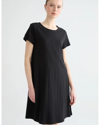 Rochie scurta cu decolteu rotund, Negru