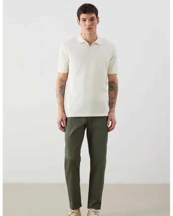 Tricou polo din amestec de bumbac, Bej deschis