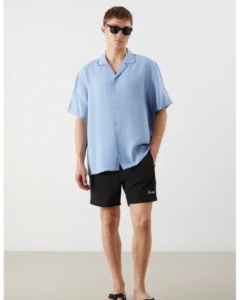 Pantaloi scurti de baie cu buzunare laterale, Negru