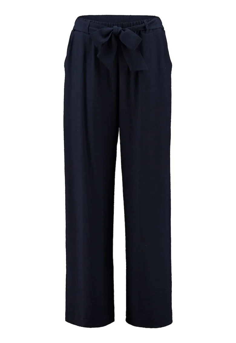Pantaloni drepti cu un cordon in talie, Bleumarin