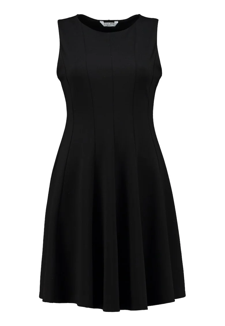 Rochie evazata cu decolteu rotund, Negru