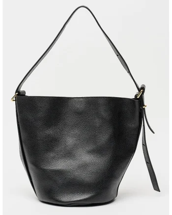 Geanta bucket de piele, Negru stins