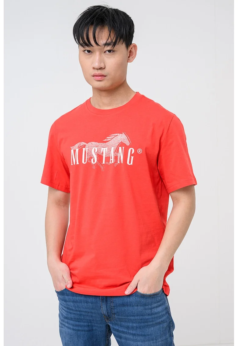 Tricou cu imprimeu logo Austin, Rosu prafuit