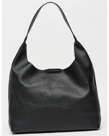 Geanta shopper uni de piele cu etui detasabil, Negru carbon