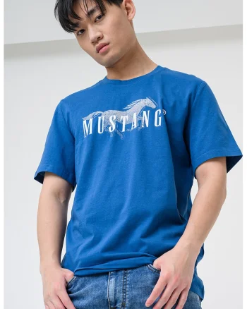 Tricou cu imprimeu logo Austin, Albastru neon