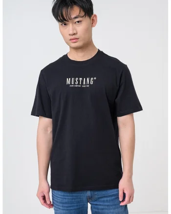 Tricou cu decolteu la baza gatului si logo Austin, Negru carbon
