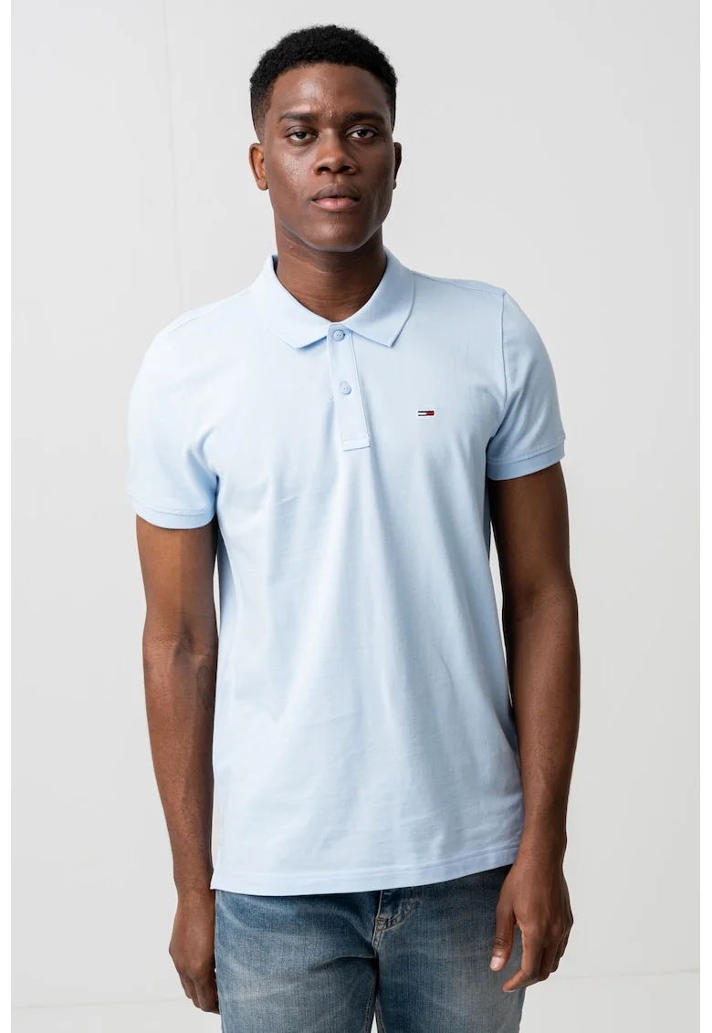 Tricou polo slim fit, Albastru pal