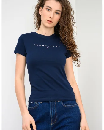 Tricou slim fit cu imprimeu logo, Albastru ultramarin