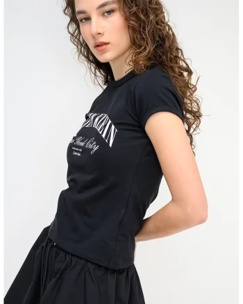 Tricou slim fit cu logo, Alb/Negru