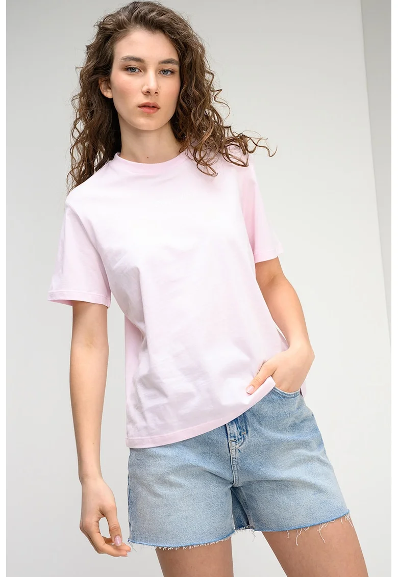 Tricou regular fit din bumbac, Roz pal