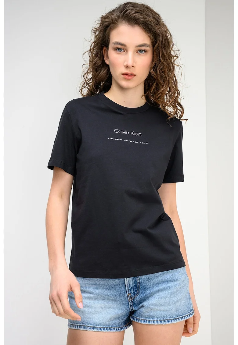 Tricou regular fit din bumbac, Negru