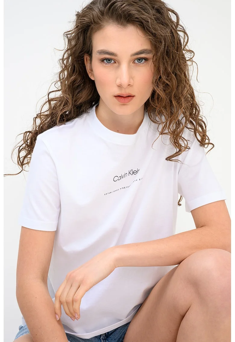Tricou regular fit din bumbac, Alb optic