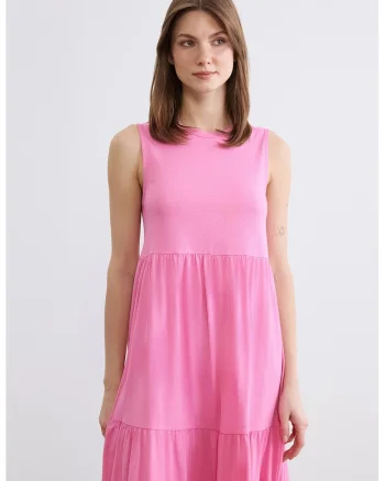 Rochie midi dreapta, Roz deschis