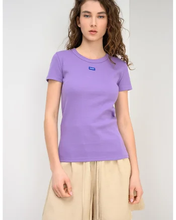 Tricou slim fit Easy, Liliac prafuit