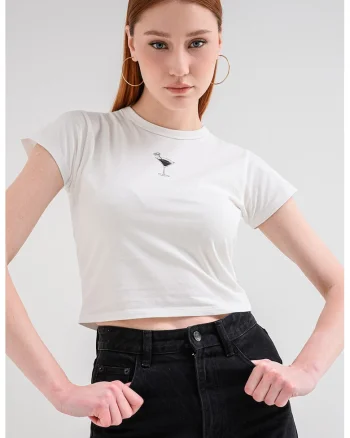 Tricou slim fit cu decolteu la baza gatului Dichroma, Negru stins/Alb murdar