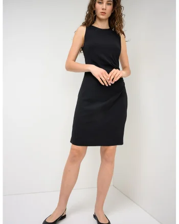 Rochie mini cu fronseuri laterale Kendela, Negru