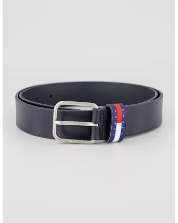 Curea de piele cu logo Ryan, Albastru ultramarin