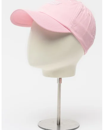Sapca baseball din bumbac organic cu logo Script, Alb/Roz pastel