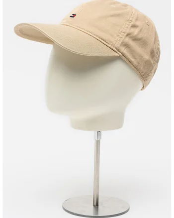 Sapca din bumbac organic cu detaliu logo The Flag, Maro camel