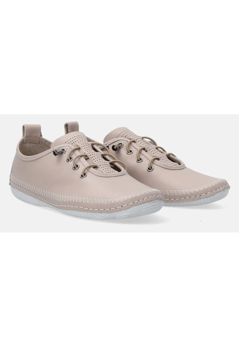 Pantofi sport din piele cu sireturi elastice