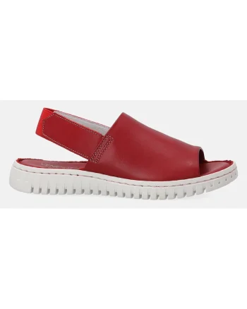 Sandale demi-wedge din piele cu varf decupat