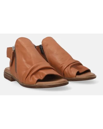 Sandale din piele cu fermoar si talpa joasa