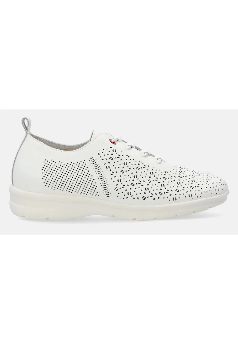 Pantofi din piele cu perforatii si sireturi elastice