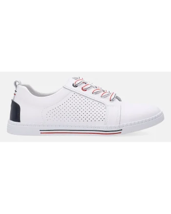 Pantofi sport din piele naturala cu perforatii si profil jos