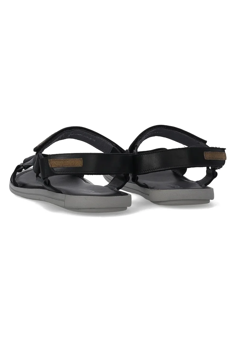 Sandale uni din piele cu velcro