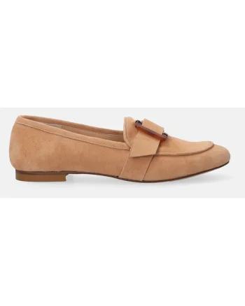 Pantofi loafer din piele intoarsa cu catarama decorativa