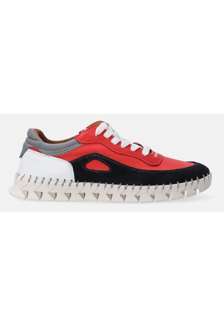 Pantofi sport din piele cu model colorblock