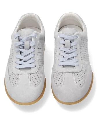 Pantofi sport uni din piele intoarsa cu perforatii