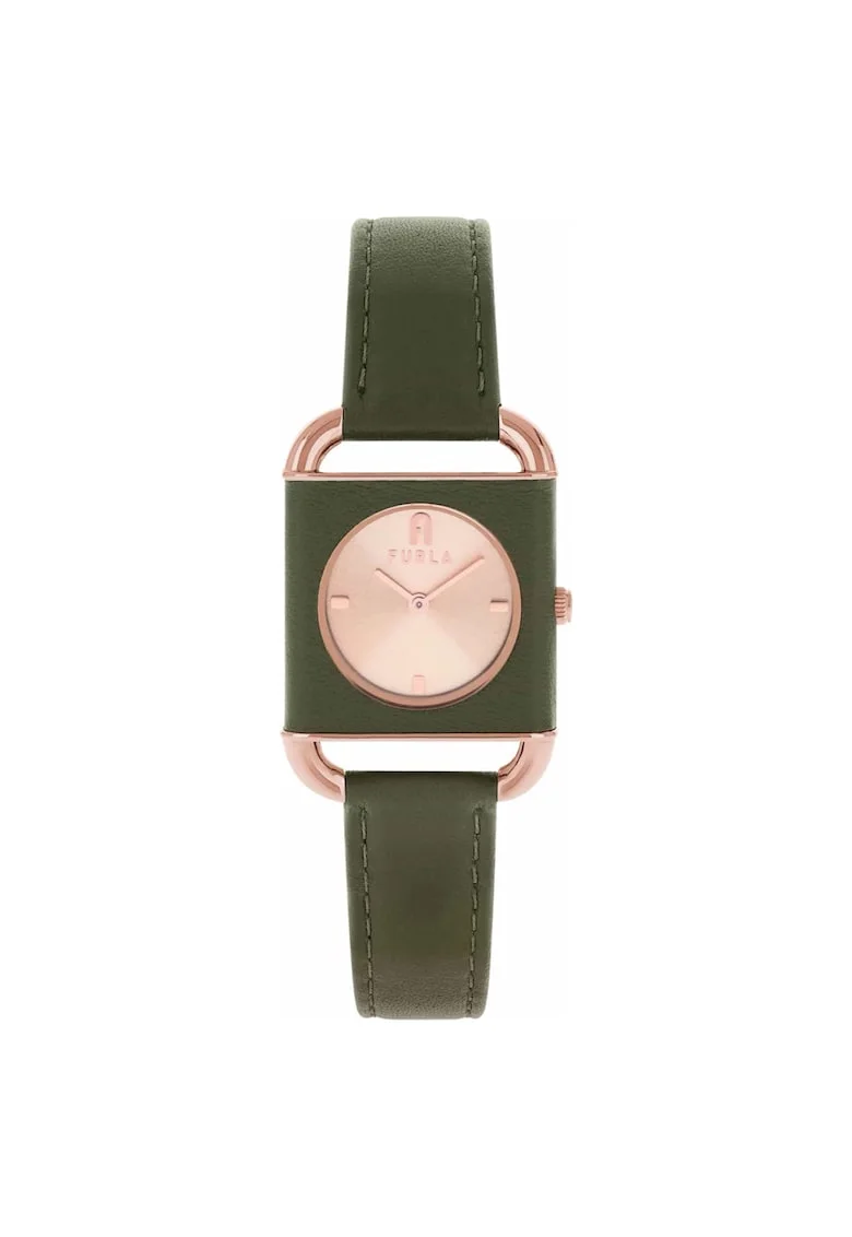 Ceas dama  model WW00017011L3, 28mm, bratara piele verde, forma rectangulara, rezistent la apa 50m