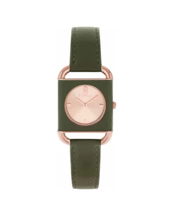 Ceas dama  model WW00017011L3, 28mm, bratara piele verde, forma rectangulara, rezistent la apa 50m