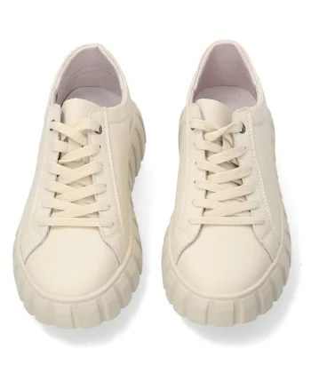 Pantofi sport wedge de piele cu profil jos