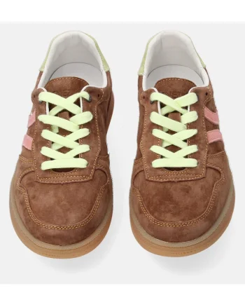 Pantofi sport colorblock din piele intoarsa