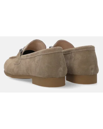 Pantofi loafer din piele intoarsa cu detaliu metalic