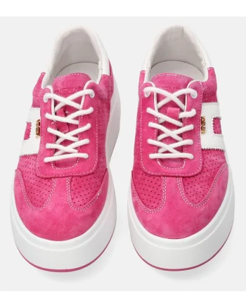 Pantofi sport cu talpa wedge din piele intoarsa