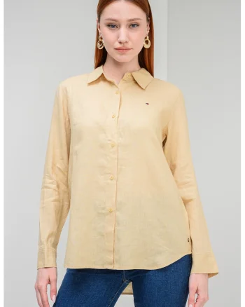 Camasa relaxed fit de in, Galben mustar