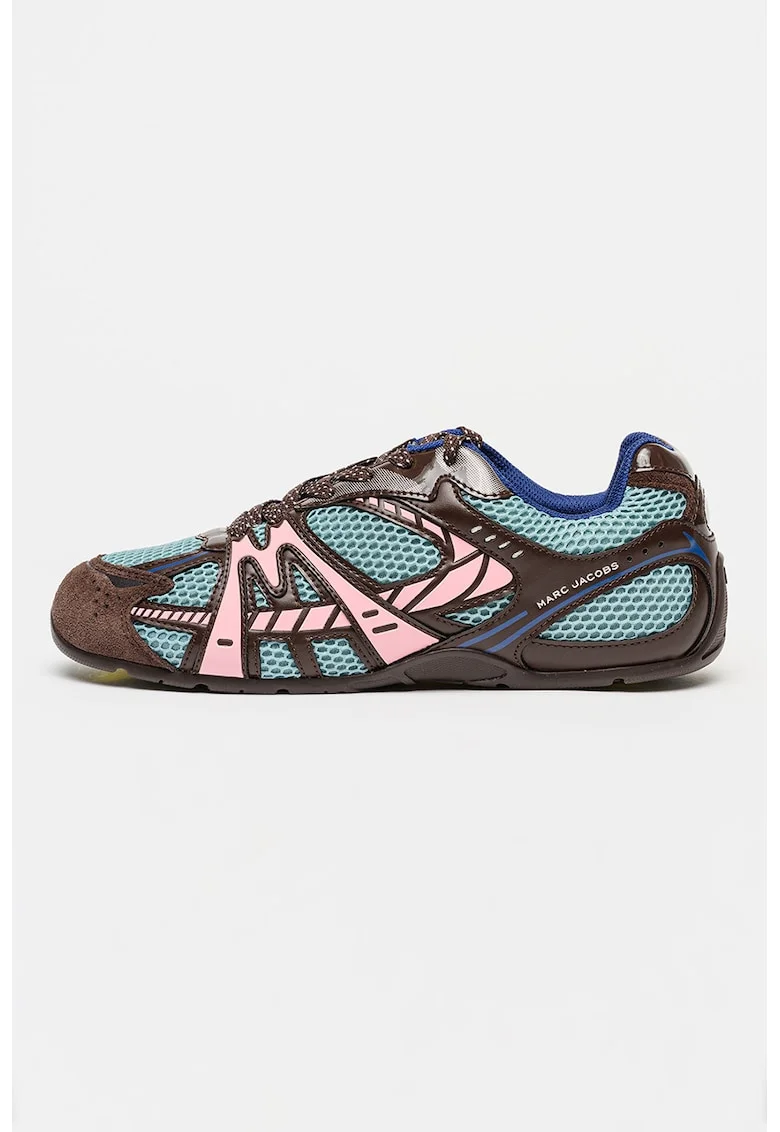 Pantofi sport The 72 Spring din plasa cu garnituri din piele intoarsa, Albastru aquamarin/Roz