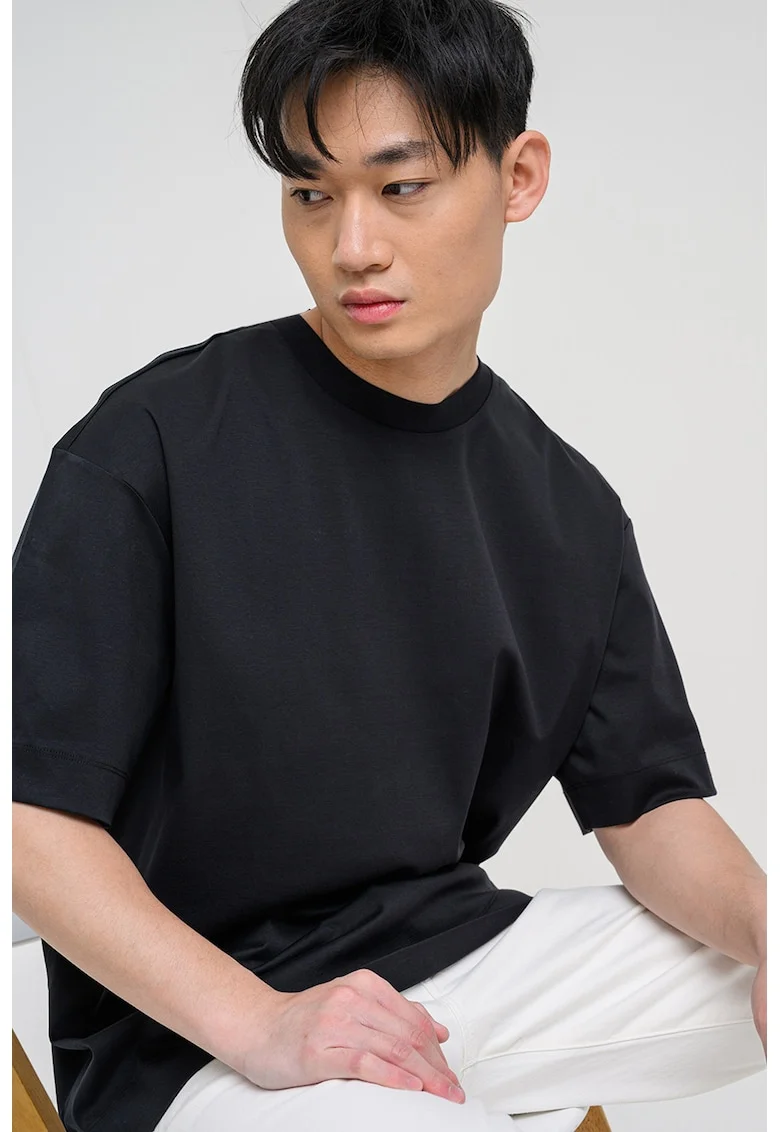 Tricou uni de bumbac, Negru