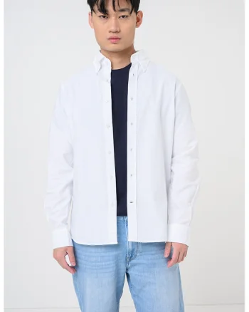 Camasa Oxford din bumbac, Alb optic