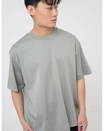 Tricou uni de bumbac, Verde pal