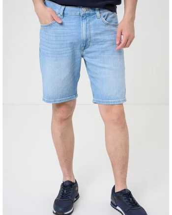 Bermude slim fit din denim Denton, Albastru deschis