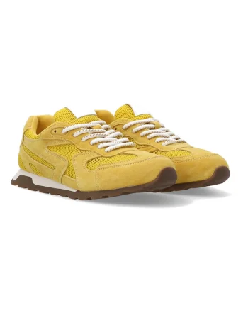 Pantofi sport din plasa si piele intoarsa cu model uni si sireturi