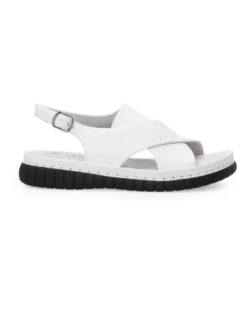 Sandale cu barete incrucisate din piele